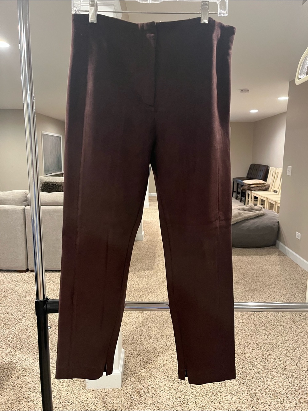 Ann Taylor Petite faux suede pants in Dark Brown